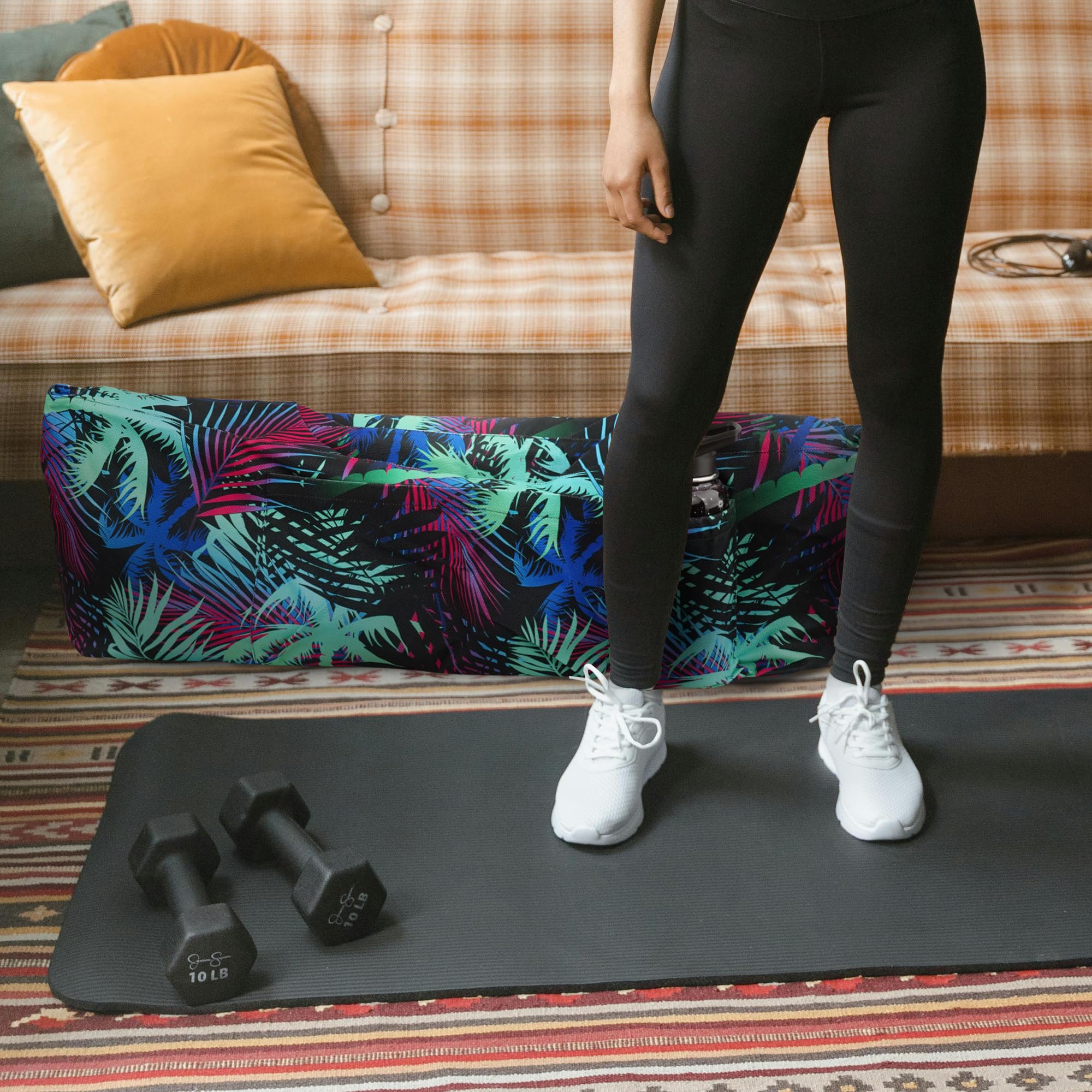 Bolsa grande para esterilla de yoga, bolsas y transportadores de yoga que se adapta a todas tus cosas, bolsa de yoga con correa para esterilla de yoga, bolsillos elásticos y bolsillos con