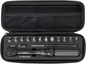 Torque Wrench Bicycle 1/4 Inch, 15-Piece Set with Hex Socket and Torx Bits, 2-20 Nm Measuring Range, Includes Extension Rod, Torque Wrench for Bicycle