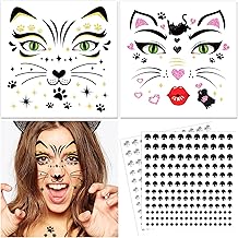 DPKOW Cats Tattoos for Carnival and Halloween Kids Waterproof