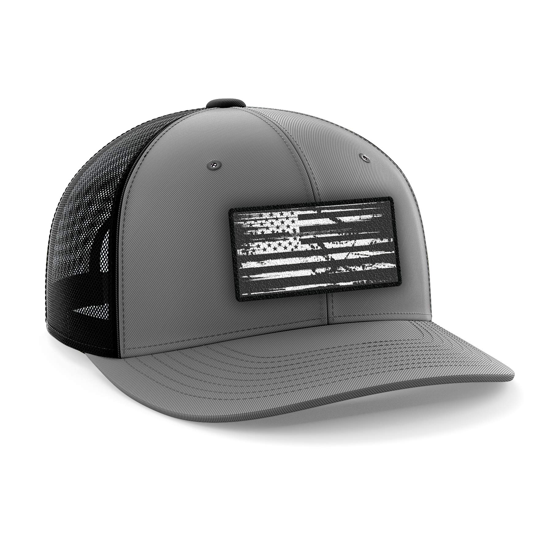 gray american flag hat