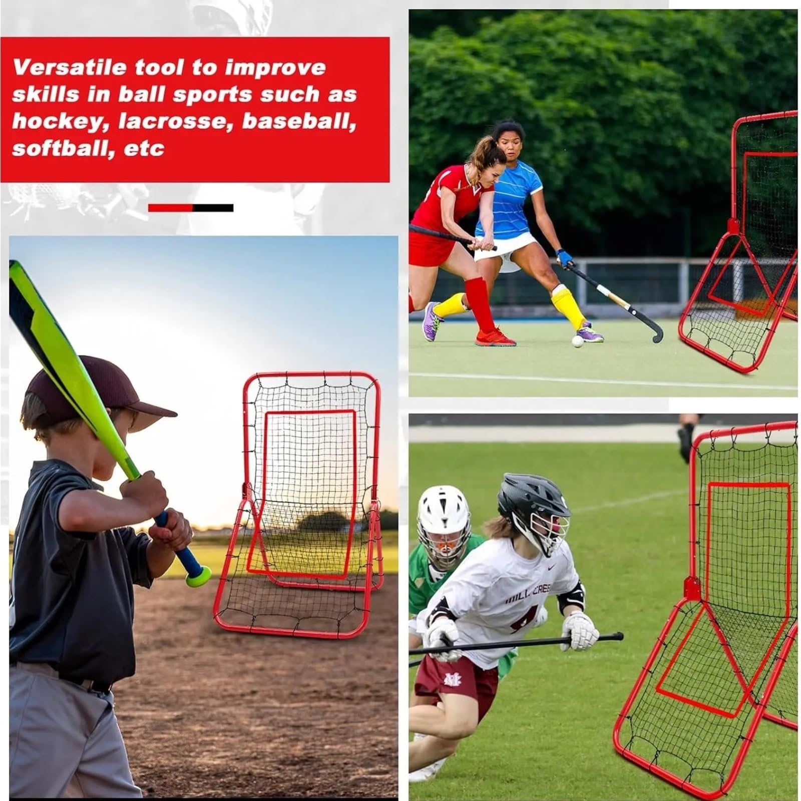 Reti da rimbalzo for pratica di calcio, baseball, softball, for allenamenti all'aperto