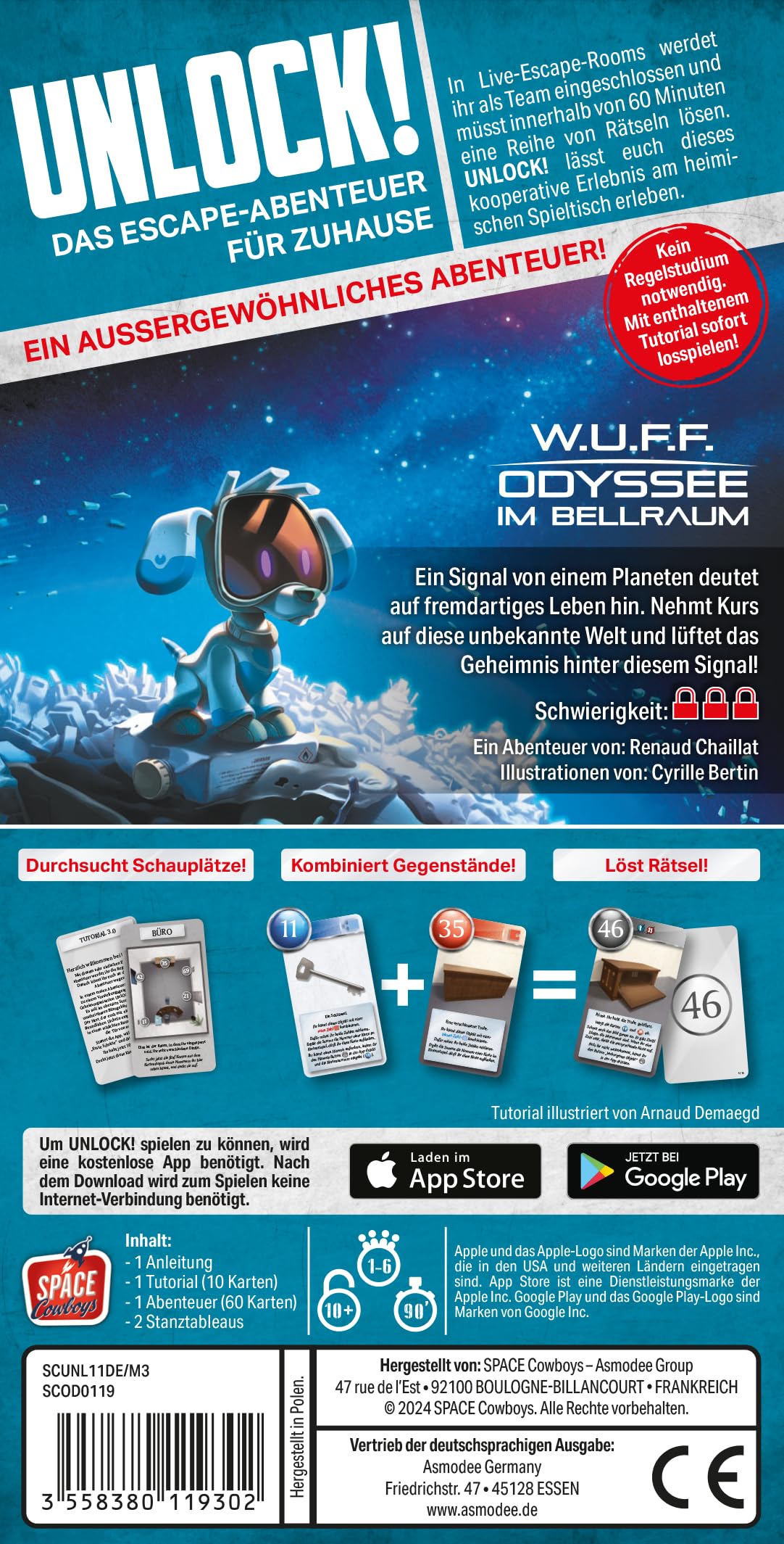 Space Cowboys, Unlock! - W.U.F.F.F.: Odyssée dans la Salle d'aboye, Jeu