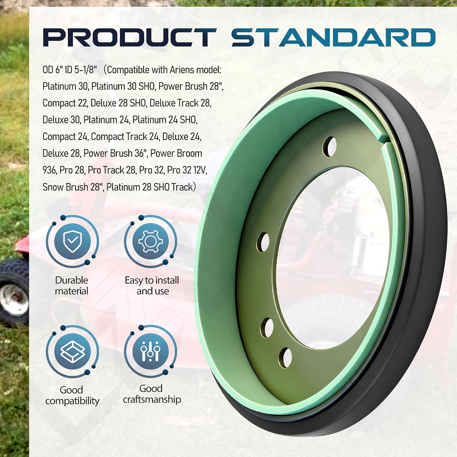 5-3103 Drive Disc with Liner Compatible with Sn-apper 7600135YP 5-7337 5-7423 7053103 76-014 7600135 Lawn Mowers