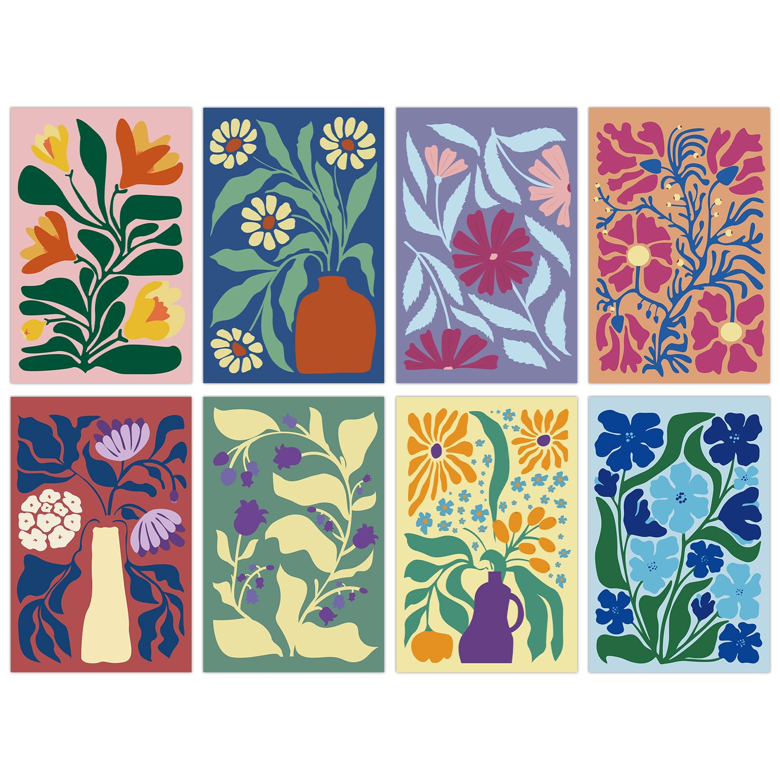 Photo 1 of Miucat 32 Pack Floral Blank Cards with Envelopes, Flower Greeting Cards Set Boxed, 8 Designs Note Cards for Thank You, Graduation, Birthday, Wedding, All Occasions