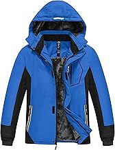 MoFiz Winterjacke Jungen Skijacke Warm Innenfutter Kinder Outdoor Softshelljacken Schneejacke mit Abnehmbare Kapuze
