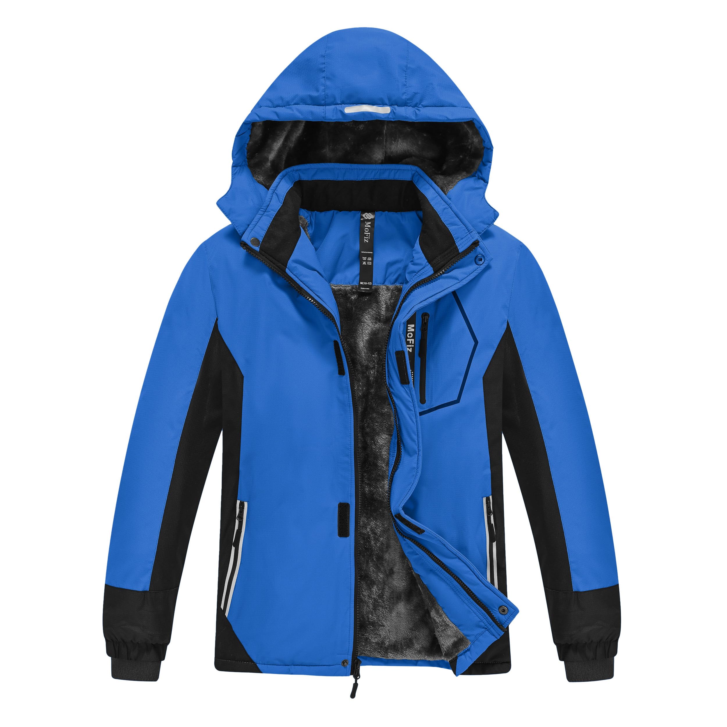 MoFiz Winterjacke Jungen Skijacke Warm Innenfutter Kinder Outdoor Softshelljacken Schneejacke mit Abnehmbare Kapuze