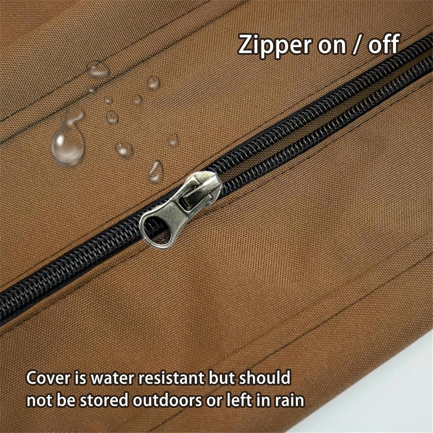 4 Pcs Waterproof Patio Cushion Covers Zippered Outdoor Chair Cushion Covers Durable Furniture Protectors for Garden & Patio Seating (Brown A 65x65x10cm)