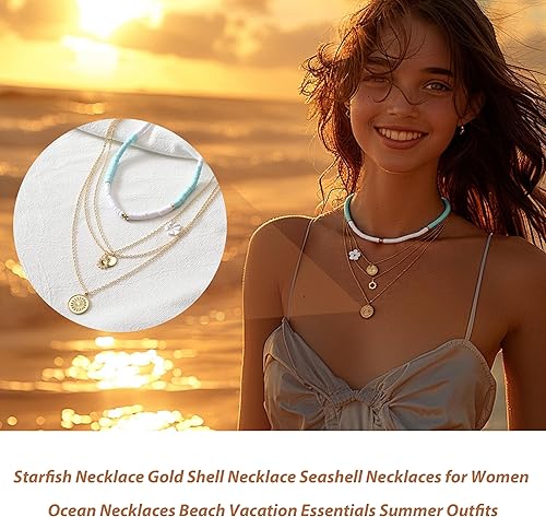Miniatura 4 de Conch Shell Necklace Gold Snail Shell NecklaceHalloween Party Cosplay Costume Ocean Jewelry Beach Vacation Essentials Seashell Necklace Summer