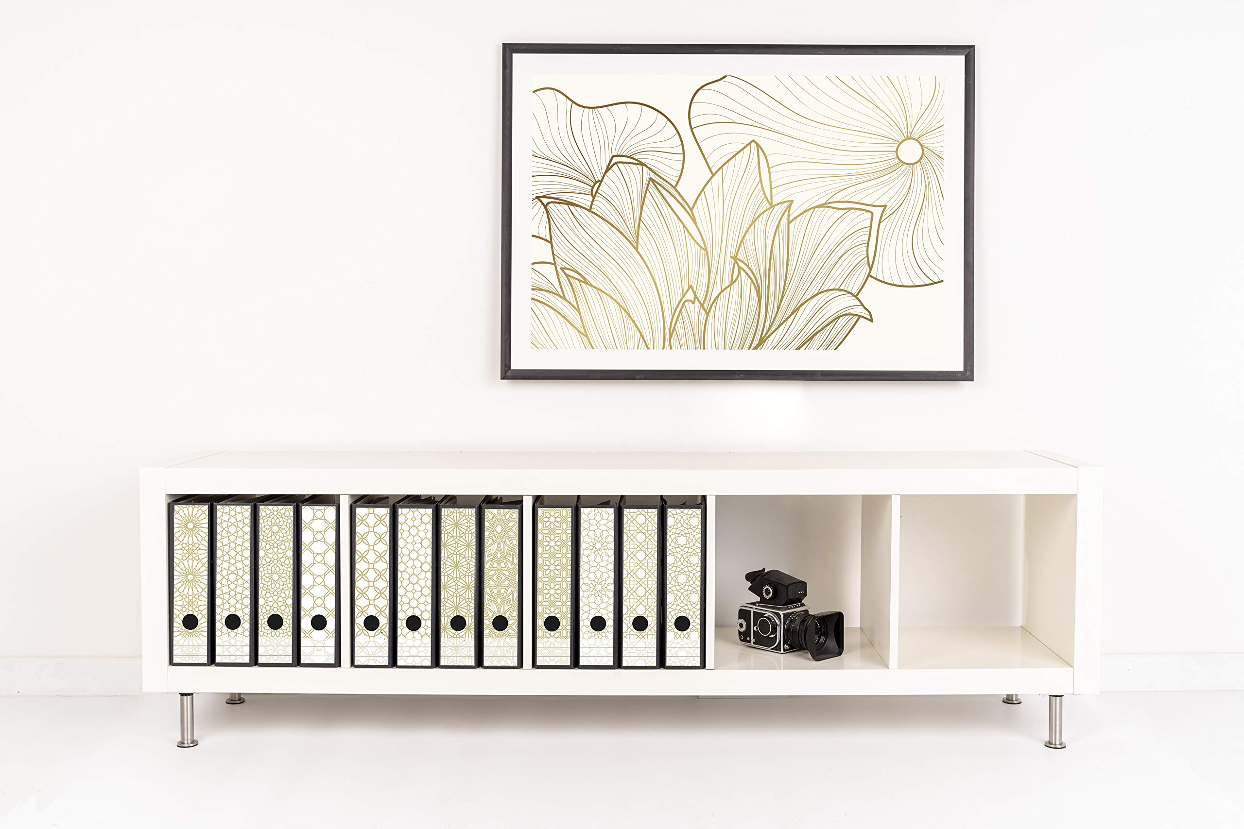 Codiarts Set 12 Etichette Autoadesive Per Raccoglitori - Motivo Orientale Chiaro, 6x30 Cm - Foto 6