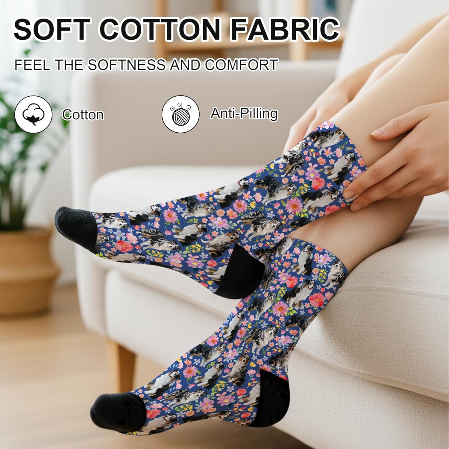 Dogs Socks for Women, Dog Lover Gifts for Women, Funny Novelty Soft Comfort Socks, Gift for Dog Mom - Image 3