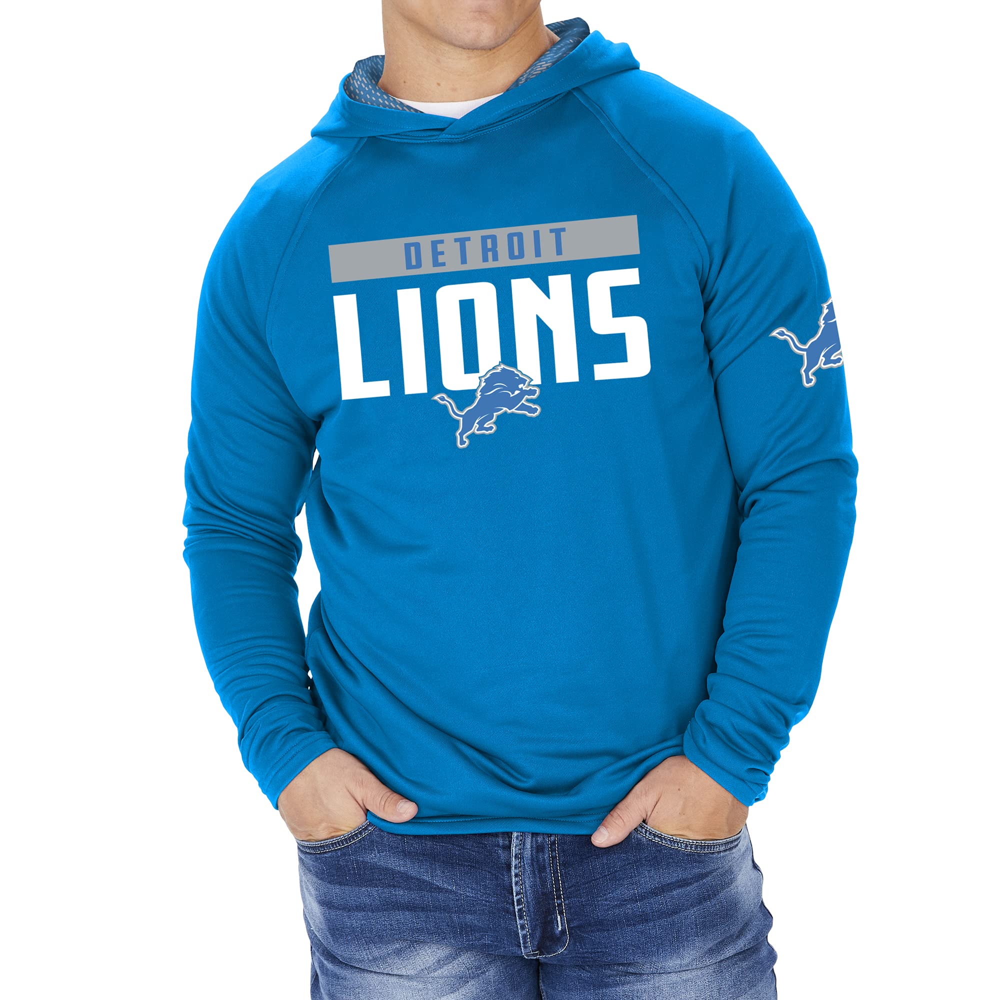 Zubaz NFL Football Men's Solid Team Hoodie with Camo Lined Hood and Sleeve Graphic — view 63