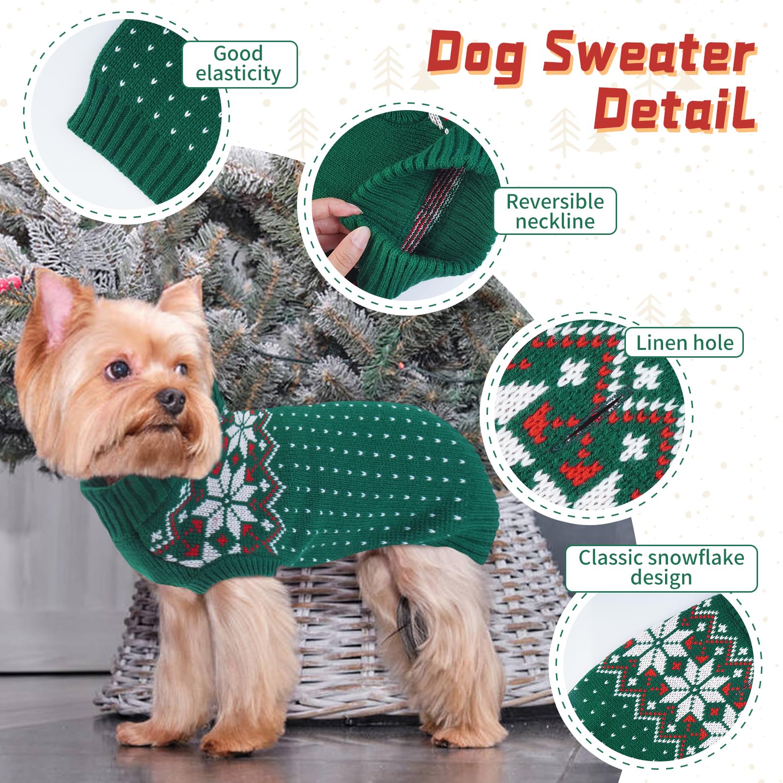 Maglione caldo per cani e gatti di piccola e media taglia, pullover invernale per animali domestici (XL, verde)