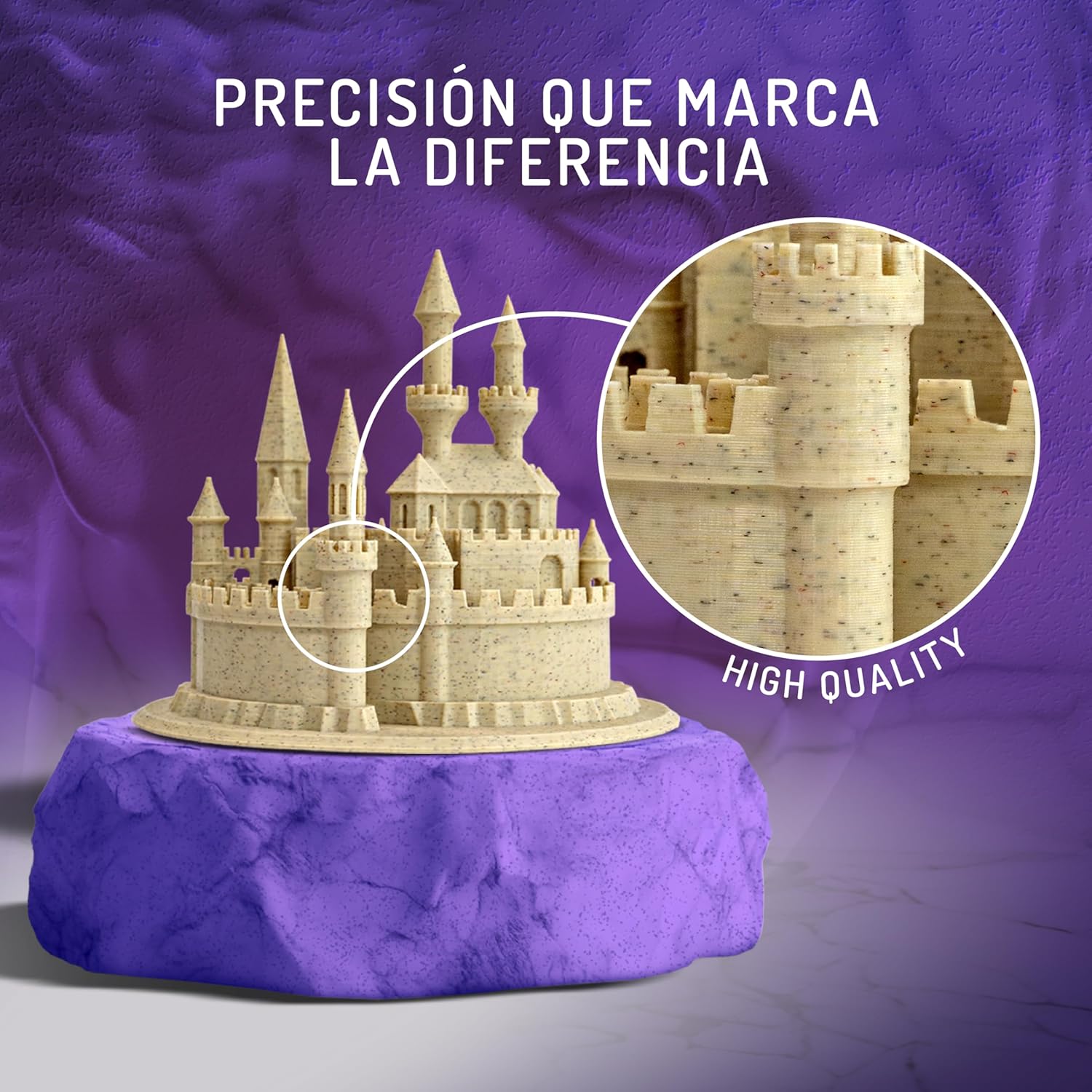 Winkle 3D Printer PLA HD Filament | 1.75mm Shiny Filament 3D Printing Material for Precision Prints | 300g Coil | Eco-Friendly Biodegradable Plastic Spool (Shiny Purple) (Desert Sand)