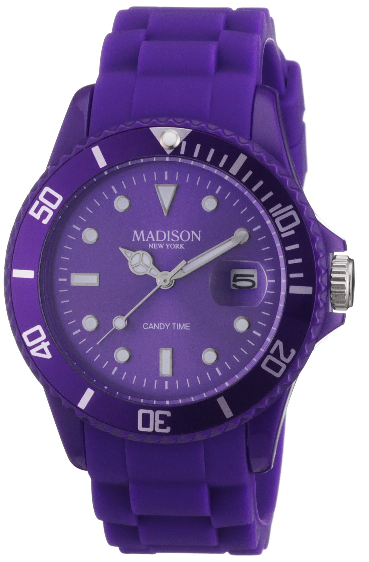 Madison New York Candy Time Purple Dial Purple Rubber Band Watch [U4167-01]
