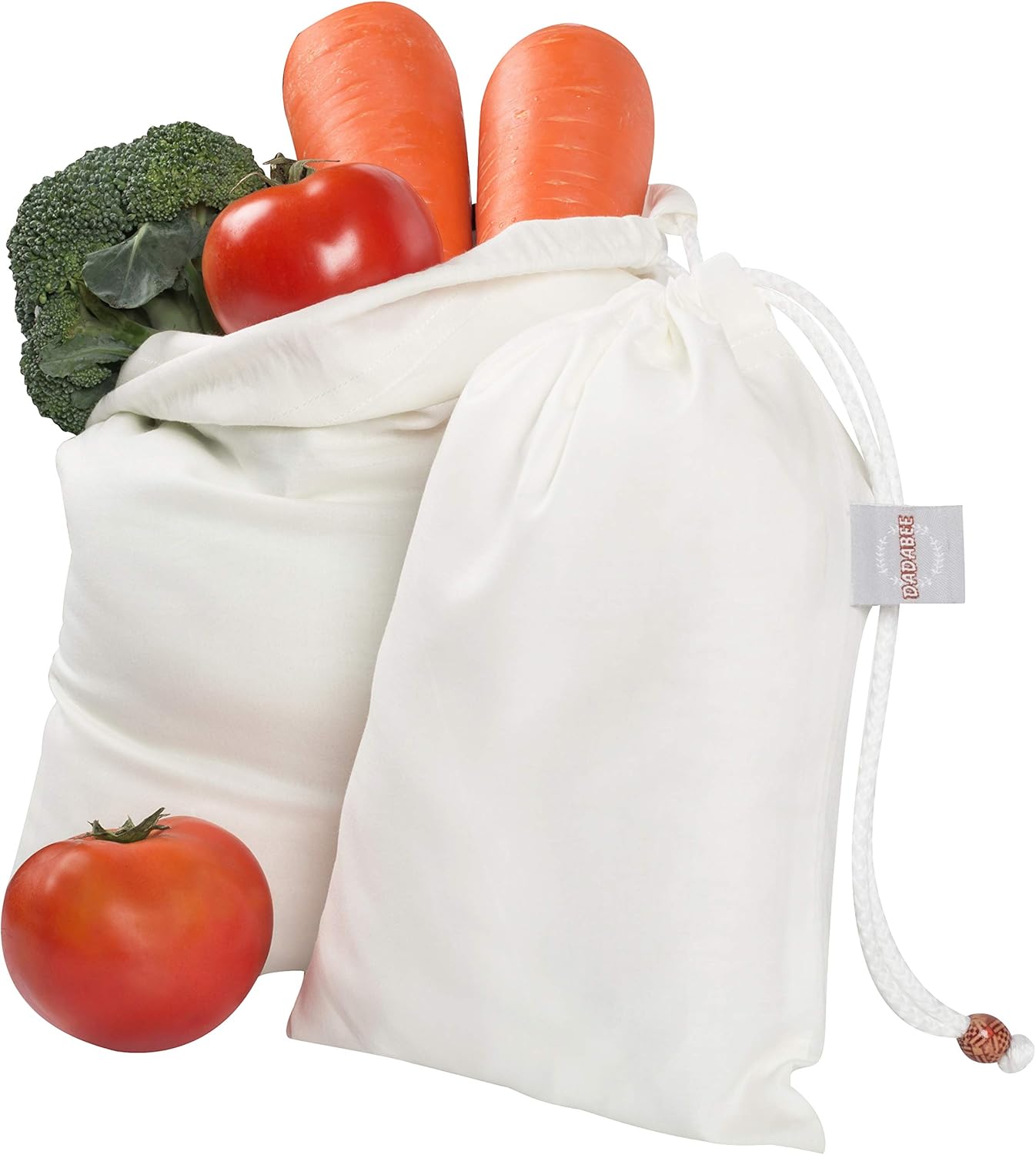 Reusable cotton produce bags (5Pack), DADABEE Reusable
