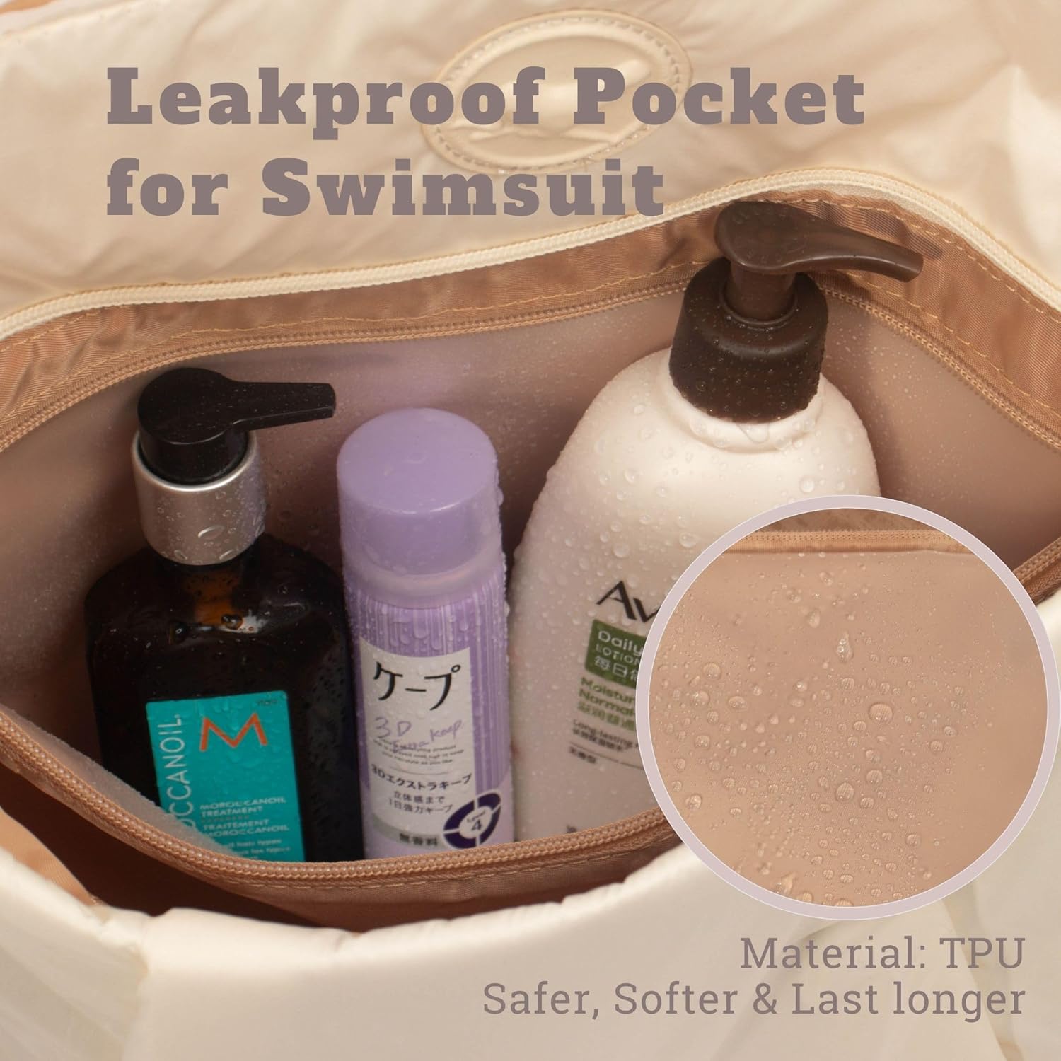 SUNNY BIRD Gym Duffel Bag for Women, Weekender Overnight Bag for Travel (White) - Image 5