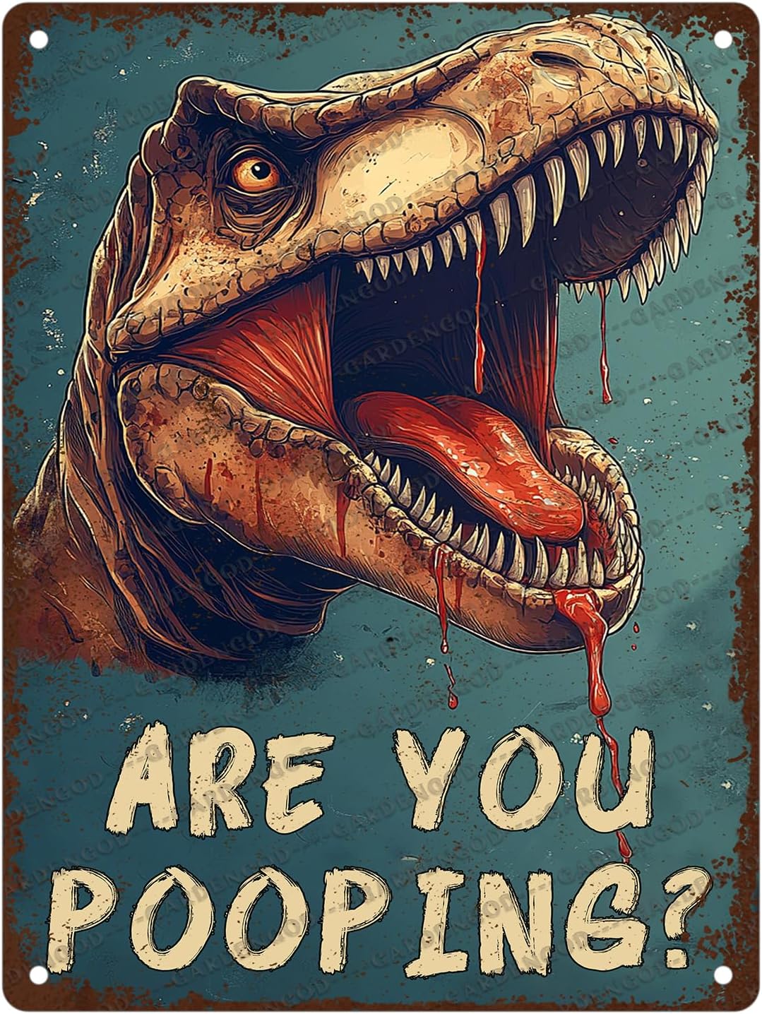 Vintage Metal Sign Dinosaur Are You Pooping Metal Poster Home Kitchen Garden Garage Bathroom Toilet Retro Aluminium Sign Art Wall Decor Plaque 16x12 Inch