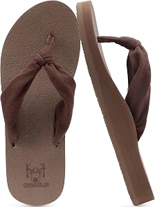 KuaiLu Flip Flops for Women with Arch Support Yoga Mat Comfortable Summer Beach Walking Thong Cushion Sandals Slip On Indoor Outdoor
