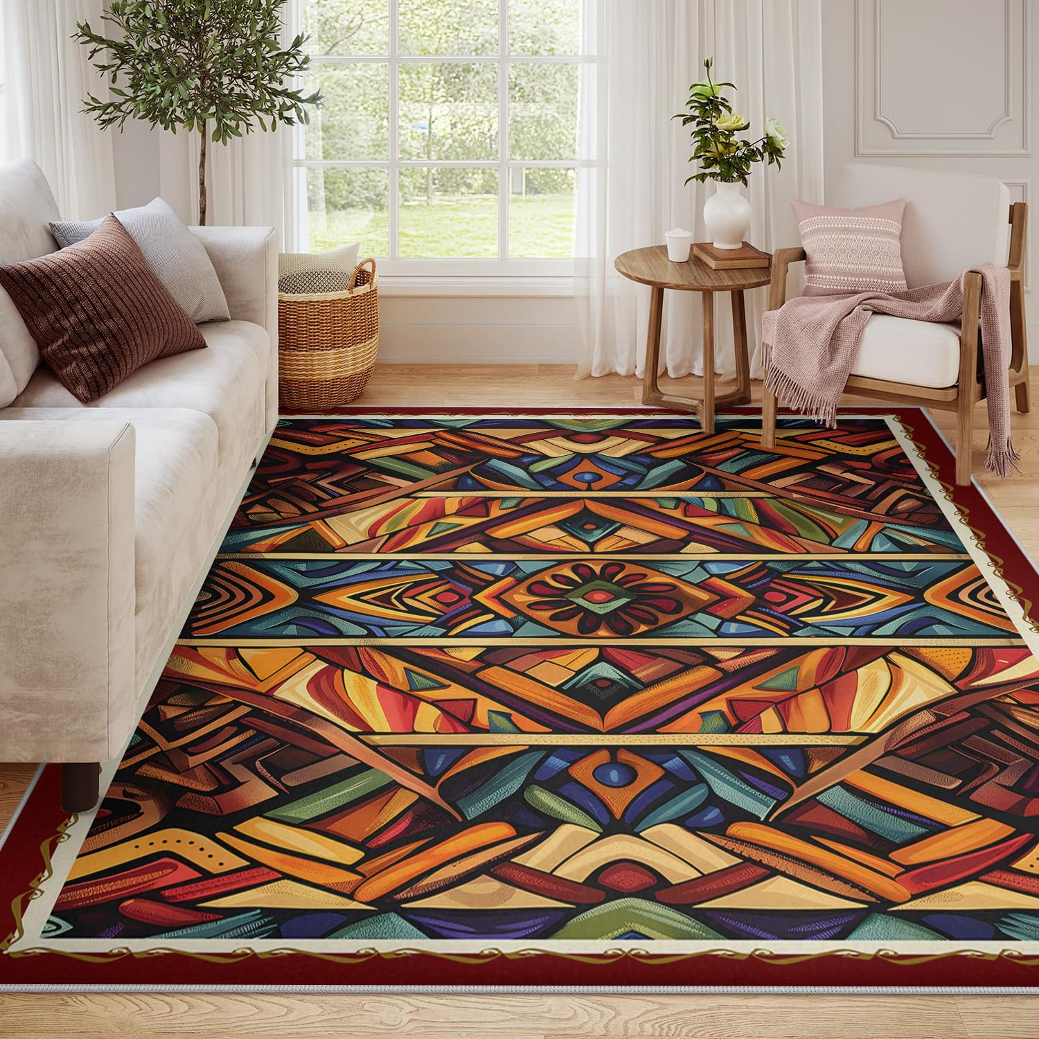 Moquette intérieure lavable 90x150cm et tapis traditionnel coloré