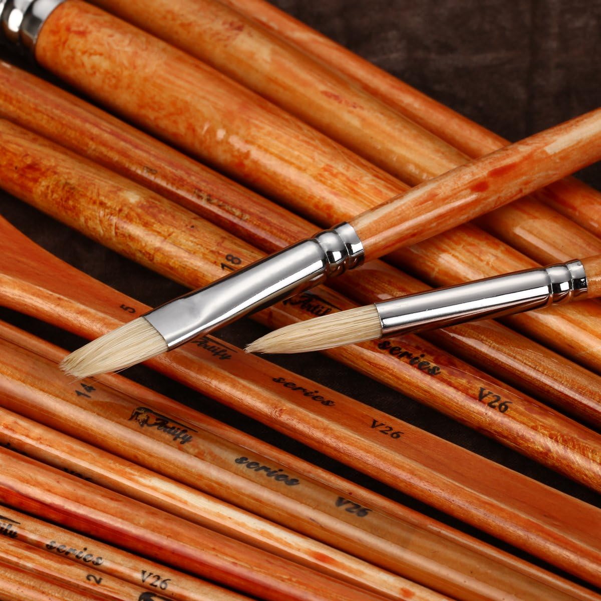 ARTIFY 15 pcs Professional Paint Brush Set Perfect for Oil Painting with a Free Carrying Box