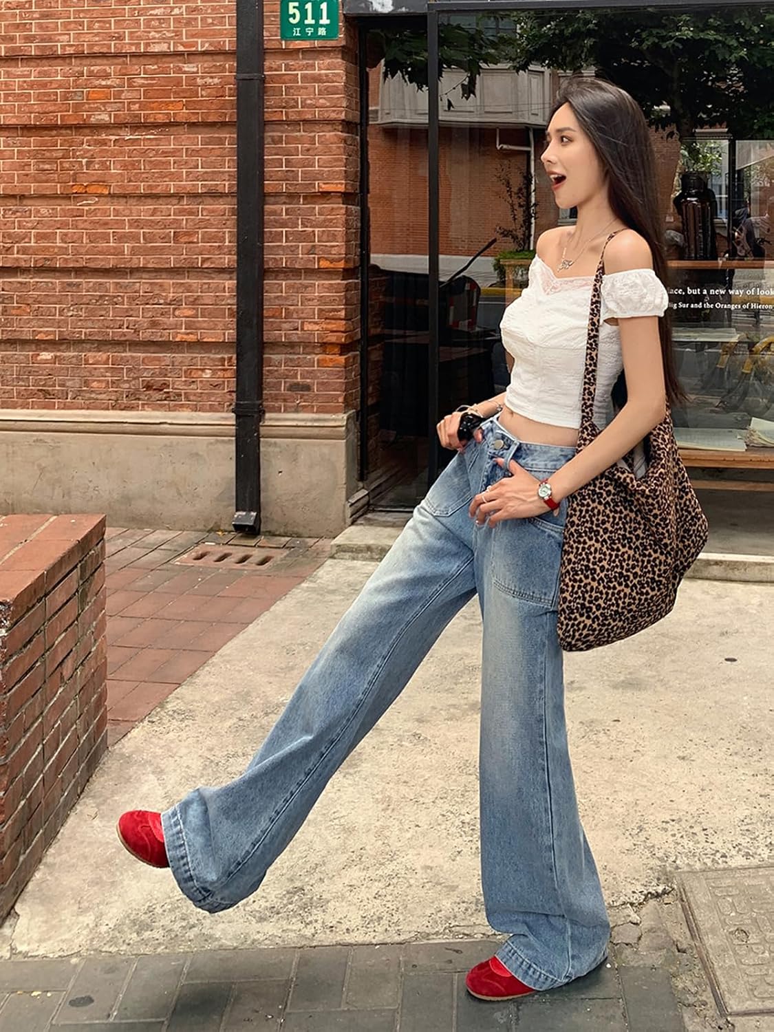 EMMIOL Baggy Jeans for Women, Wide Leg Jeans Plus Size Boyfriends Denim Pants, Y2K Vintage Style