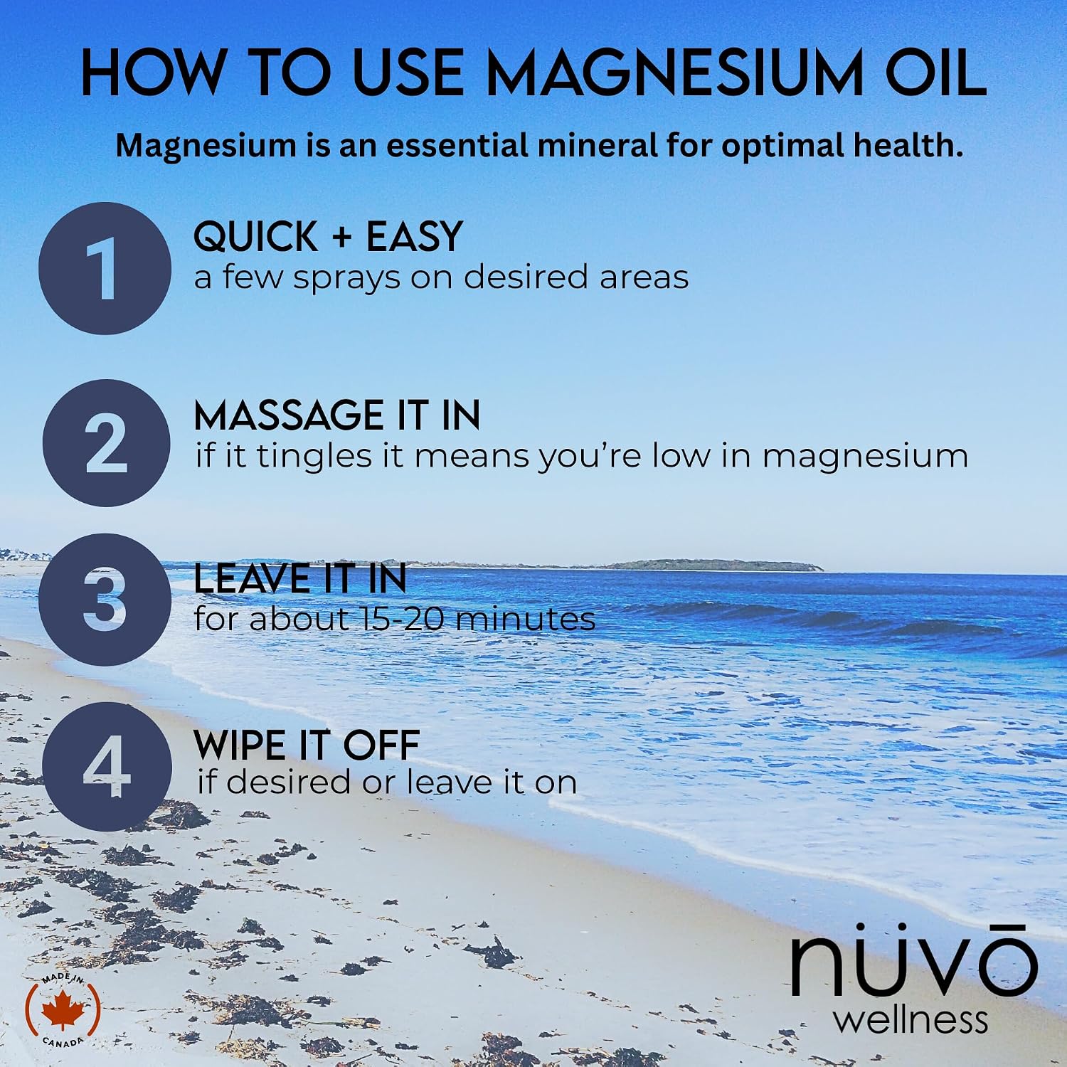 Magnesium Oil Spray with MSM - Spray it Away with Magnesium - Fast Acting Transdermal Formula to Relax Muscles - Lightly Scented with Lavender - Product of Canada 100 ml