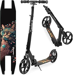 HyperMotion Zweirad-Scooter Vibe für Kinder ab 7 Jahren und Jugendliche, maximale Belastung bis 100 kg, Aluminium, faltbar, verstellbare Lenkerhöhe, ABEC-7-Lager, 200-mm-Räder