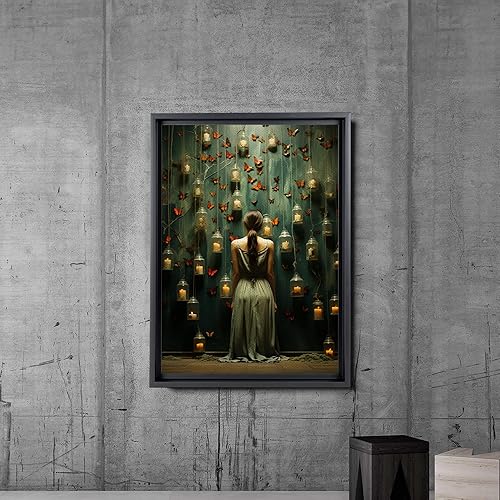 Miniatura 2 de Yoga Wall Art, Canvas Prints Yoga Meditation Studio Room Decorations Tie Dye Hippie Psychedelic Poster with Frame Meditating Peace Wall Art Hanging