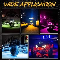 Vista 7 de Niwaker - Kits de luces de roca RGB LED, luces de roca con 8 cápsulas de luces de neón para remolque, luces subterráneas para camión, ATV, UTV, SUV