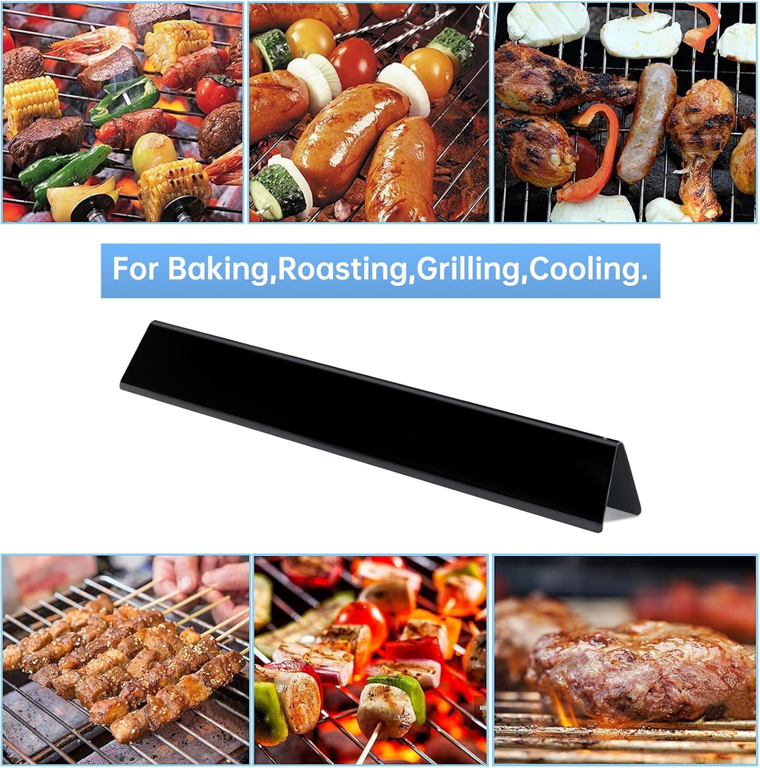 19 1/2" Grill Grates and 17.5 inch flavorizer bar and Heat Deflector Replacement Parts for Weber Genesis 300 Series E-310 E-320 E-330 S-310 S-320 S-330 EP-320 ESP-310 ESP-320 Gas Grills