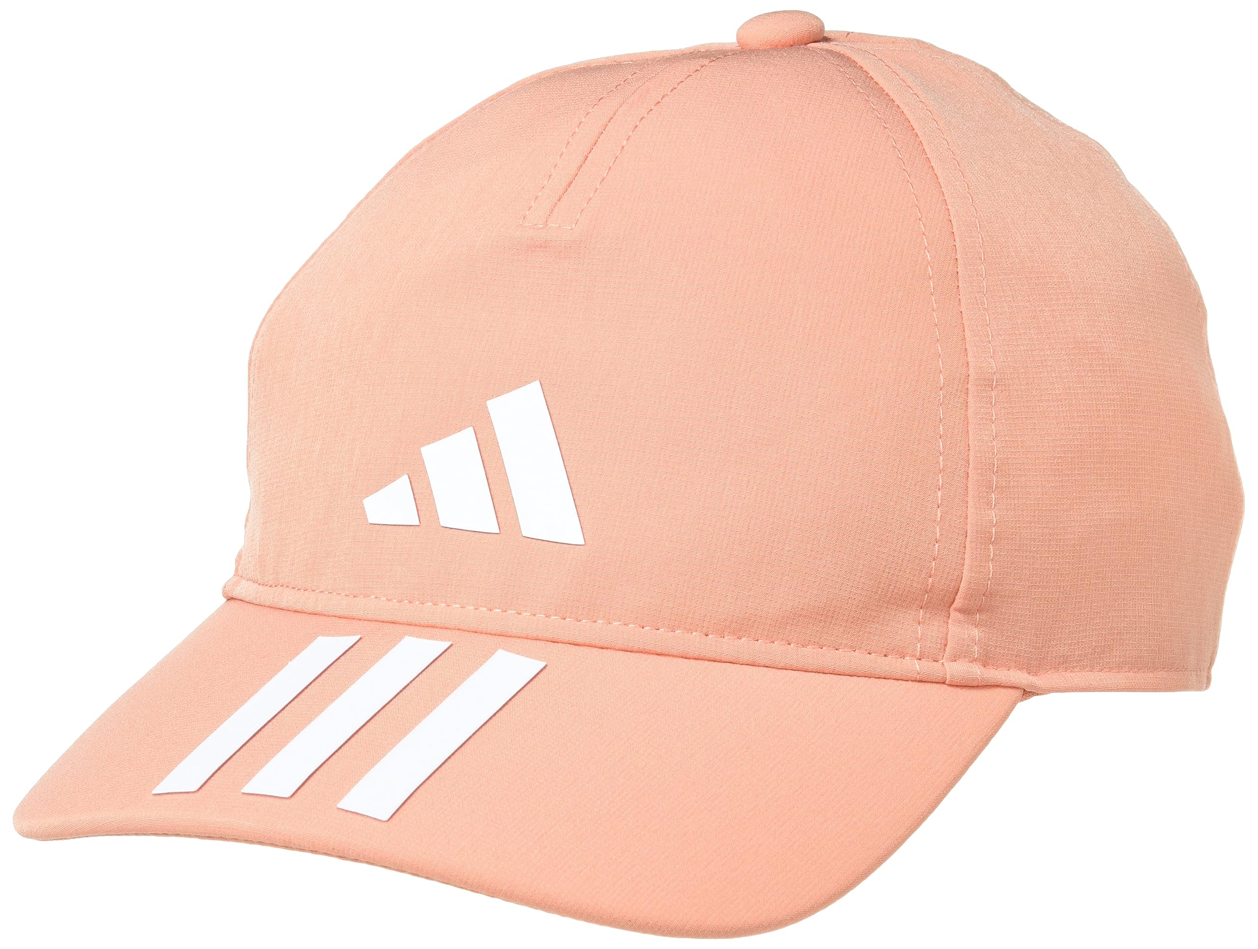 Adidas Women's Wonder Clay / White 3-Stripes Aeroready Running Training Baseball Cap - Wonder Clay Adult (L/Xl)