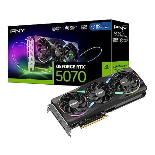 PNY NVIDIA GeForce RTX™ 5070 12GB ARGB Overclocked Triple Fan Graphics Card (DLSS 4, PCIe® 5.0, HDMI®/DP 2.1, 2.4-Slot, Epic-X™ RGB Lighting) - Triple Fan ARGB