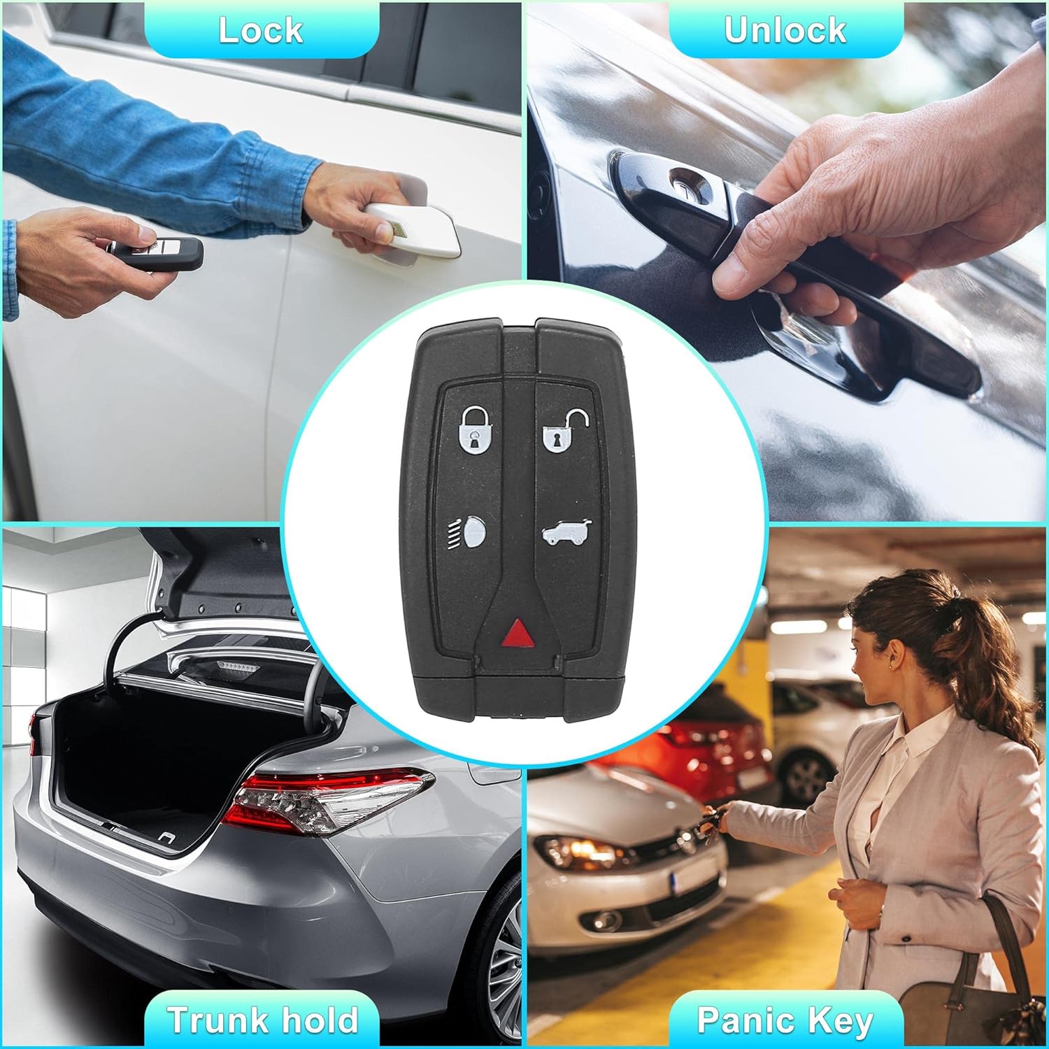 X AUTOHAUX 2pcs Replacement 5 Button Keyless Entry Remote Car Key Fob 315Mhz NT8TX9 for Land for Rover LR2 2008 2009 2010 2011 2012