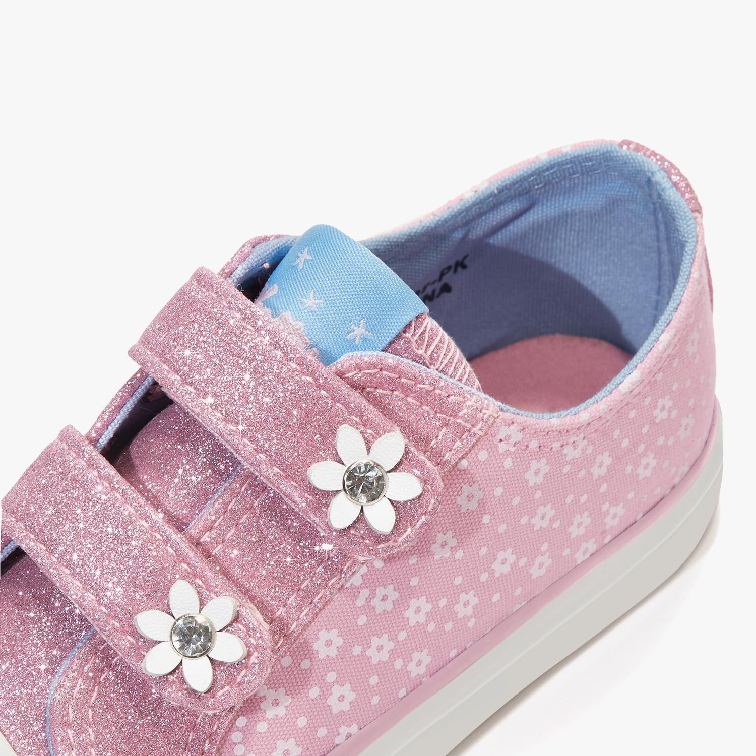 Weestep Toddler Girl Glitter Sneakers Lightweight Sparkle Slip On Canvas Shoes