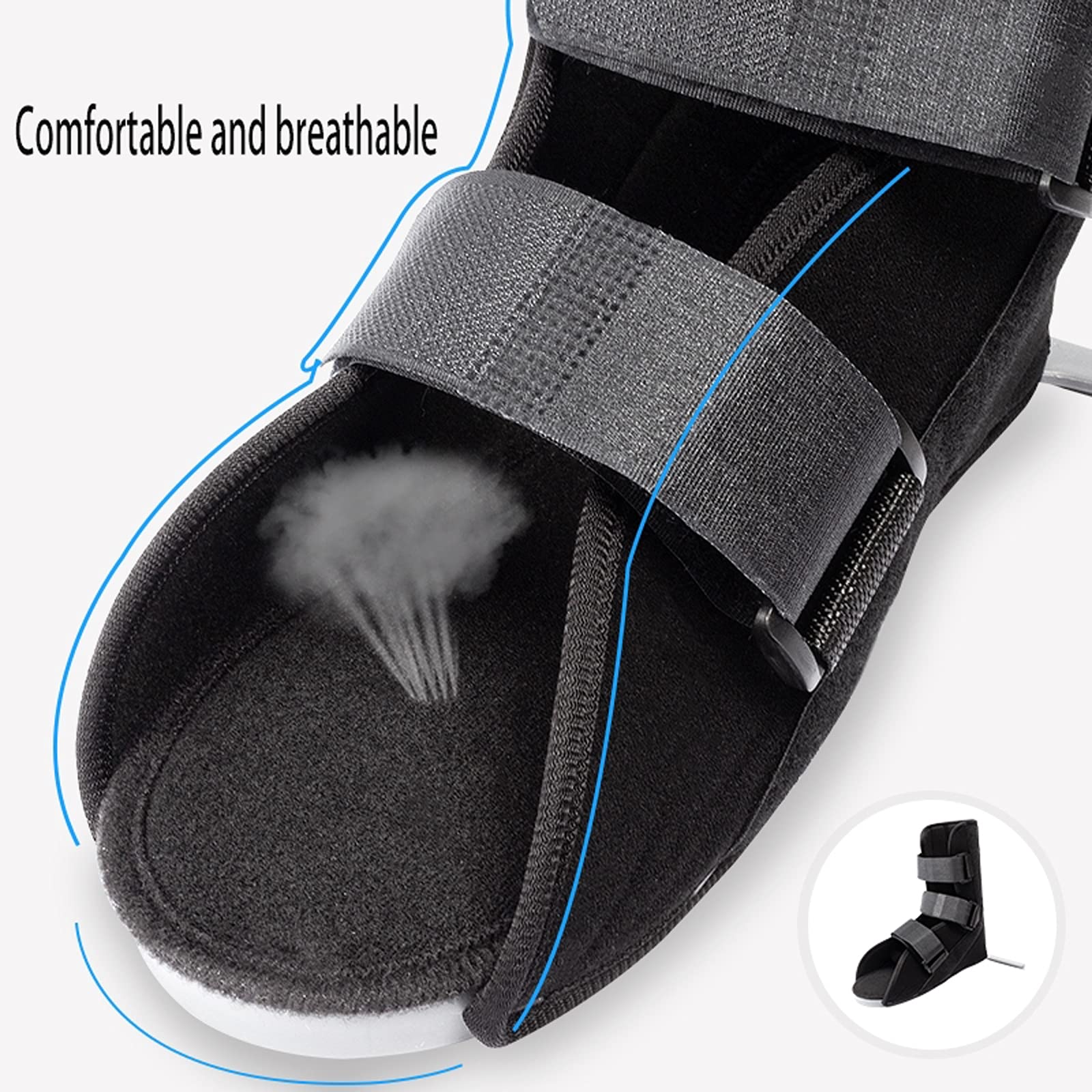 Bota ortopédica para fracturas, fijación de la articulación del Tobillo y el pie, Tobillera Transpirable, fácil de Caminar para recuperación posoperatoria de esguince de Tobillo Roto