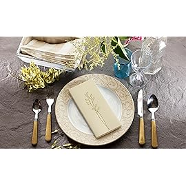 Pack of 50 Beige Guest Napkins Paper Disposable Hand Towels Linen Feel Gold Leaves Decorative Paper Dinner Hand Napkin for Bathroom Baby Shower Party Supplies Table Decor