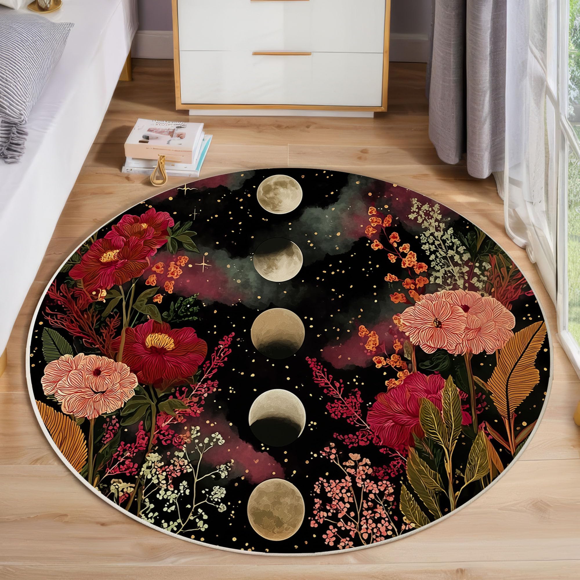Tapis antidérapant et lavable ciel étoilé lune pour cuisine et salon