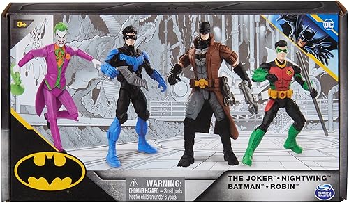 Miniatura 2 de DC Comics, Batman, Team Up - Paquete de 4 (exclusivo de Tienda), Batman, The Joker, Robin, Nightwing figuras de acción de 4 pulgadas, juguetes de