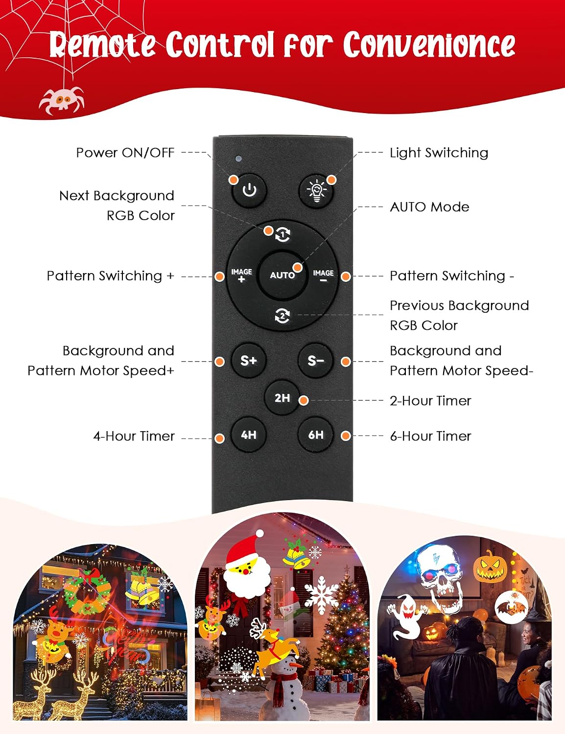 2025 Upgrade Christmas Holiday Projector Lights Outdoor Waterproof, 2-in-1 Light 3D Dynamic with Remote for Christma Decorations Decor Outside Home Party House