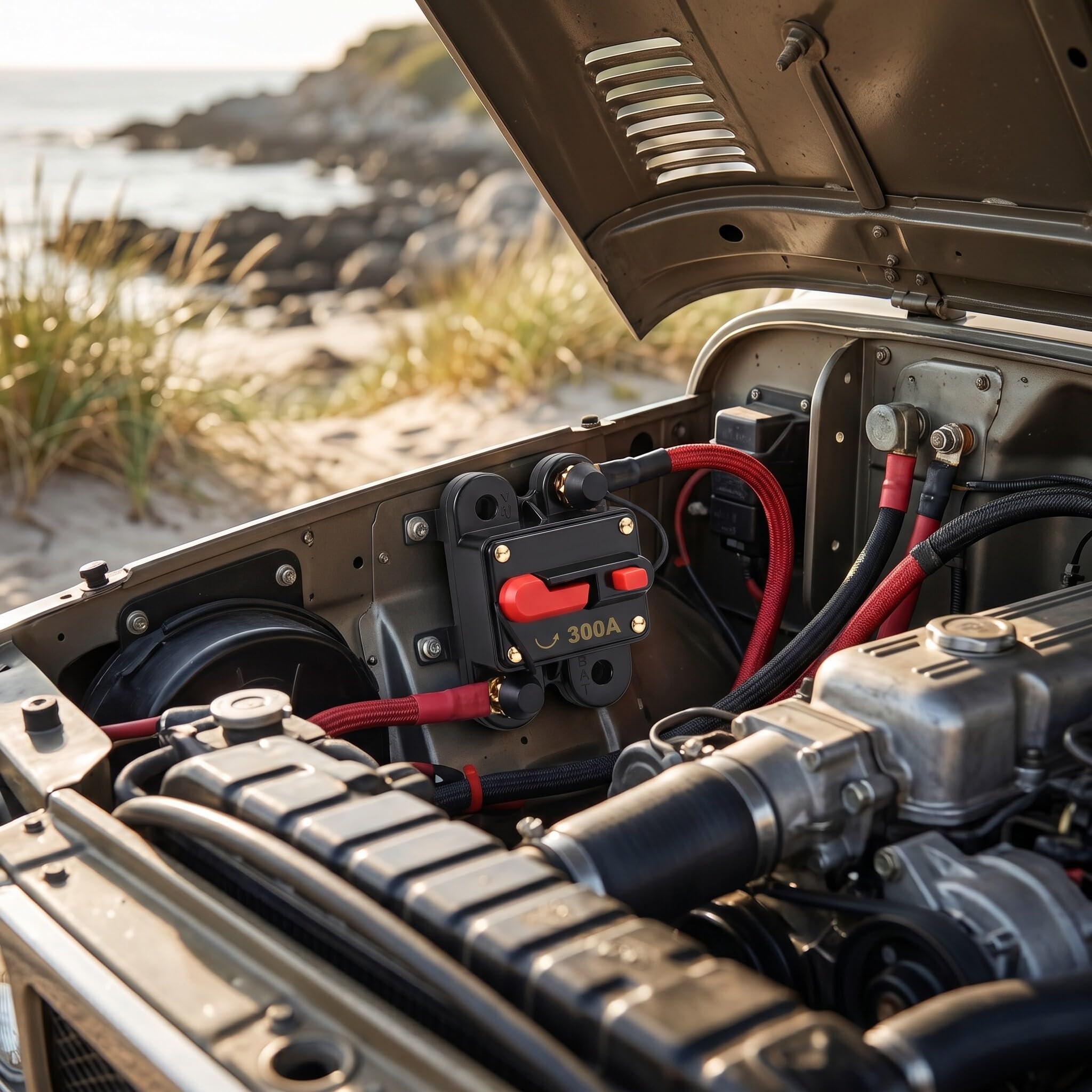 Wyłącznik Automatyczny, 12 V, Resetowany Ręcznie Bezpiecznik Wielokrotnego Użytku z Materiałem Stopowym, do Morskiego Układu Słonecznego na łodzi Samochodowego Sprzętu (300A)