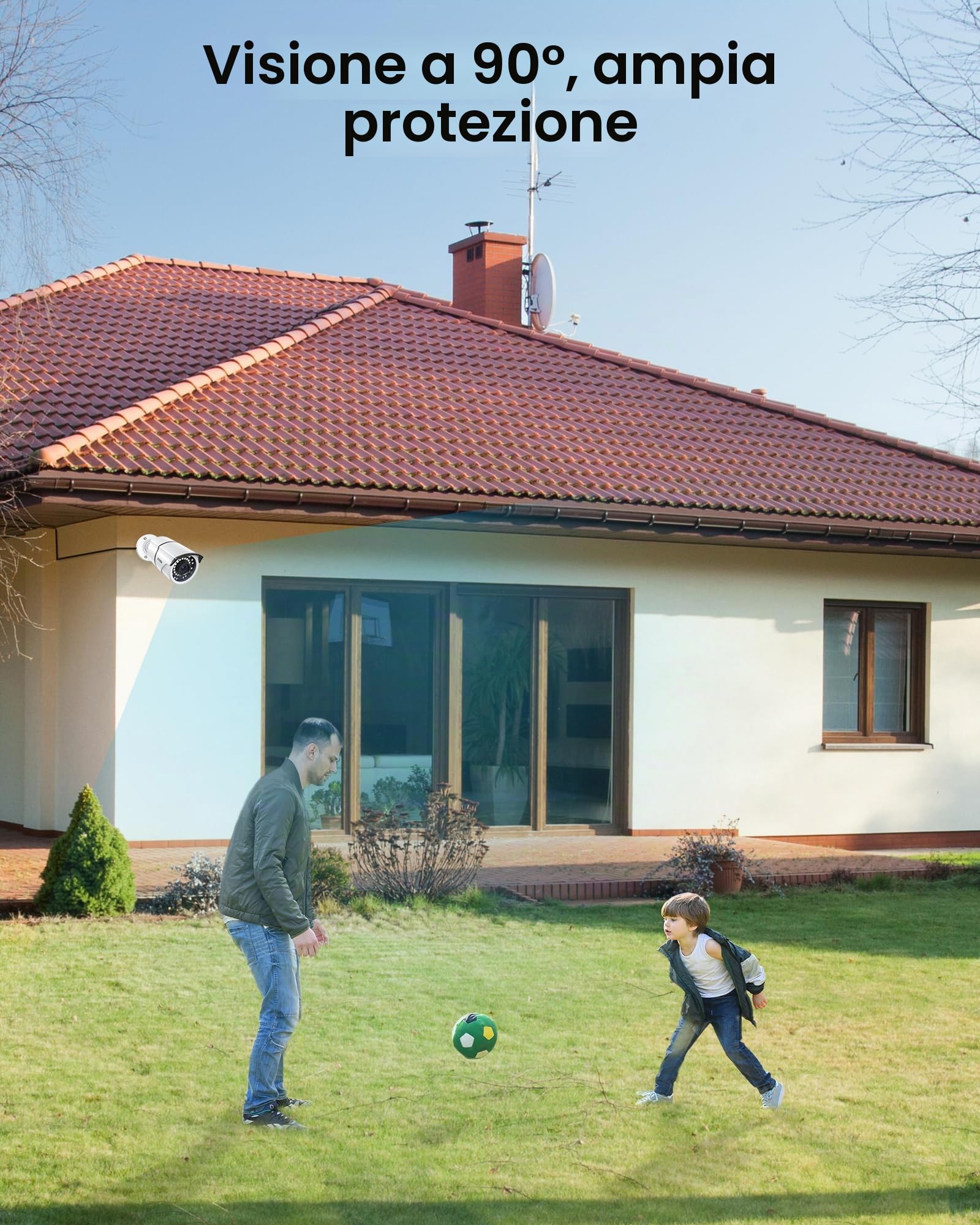 ZOSI 1080P Telecamera di sorveglianza per esterni, 2MP Videocamera Cablata AHD/960H/CVI/TVI, 36pcs 36M LED a infrarossi Custodia in Metallo, per Visione Notturna IP67