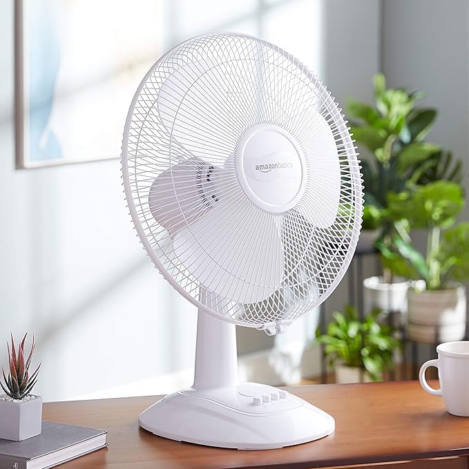 AmazonBasics High Speed Table Fan for Cooling with Automatic