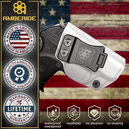 Miniatura 7 de Amberide IWB & OWB KYDEX Holster Fit Ruger LCP 380 Pistol, Inside Waistband Concealed Carry, Adjustable Cant & 'Posi-Click' Retention, USA Made by