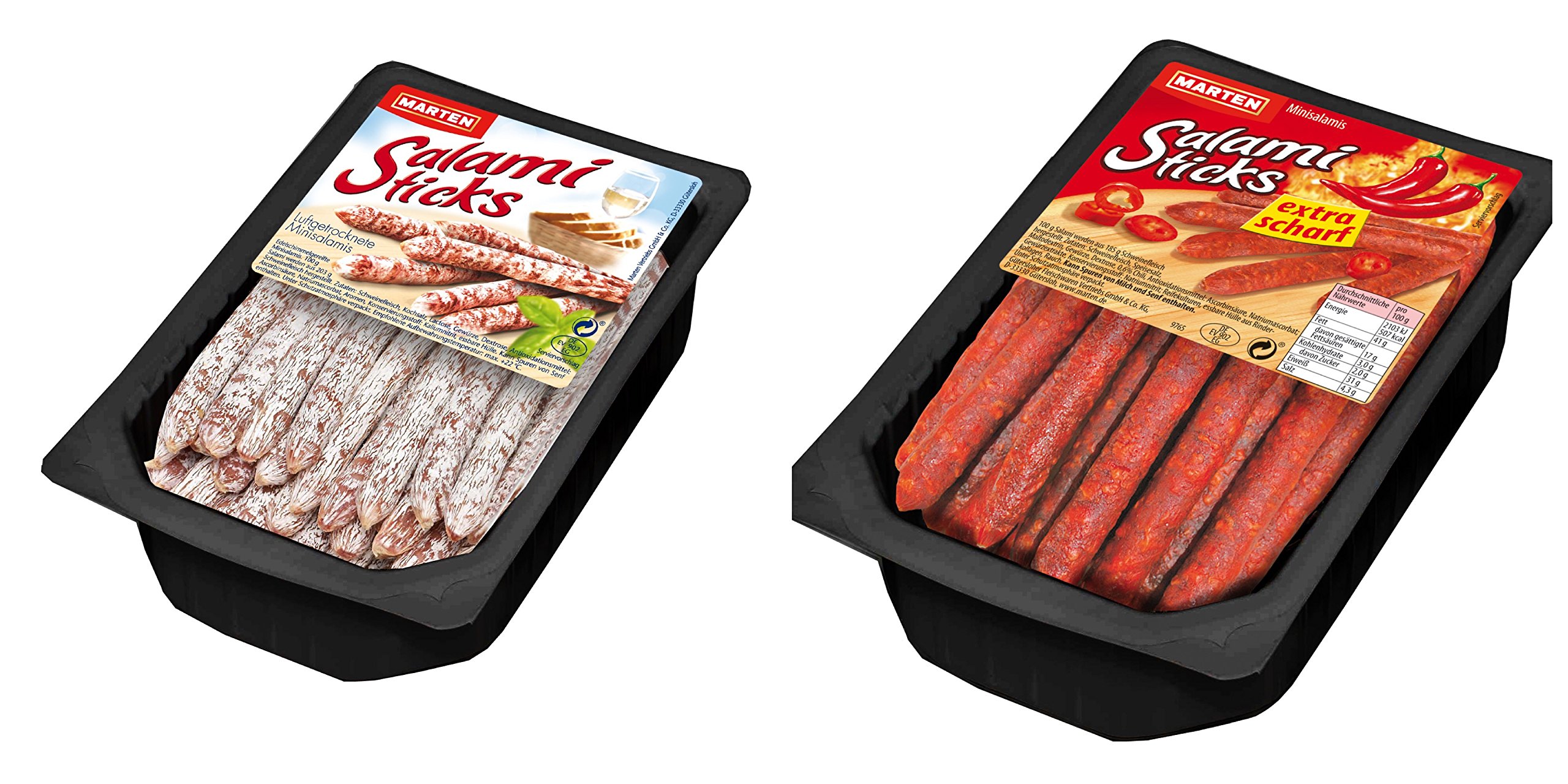 Marten Salami Sticks 300g (Mix 1xscharf & 1xnormal)