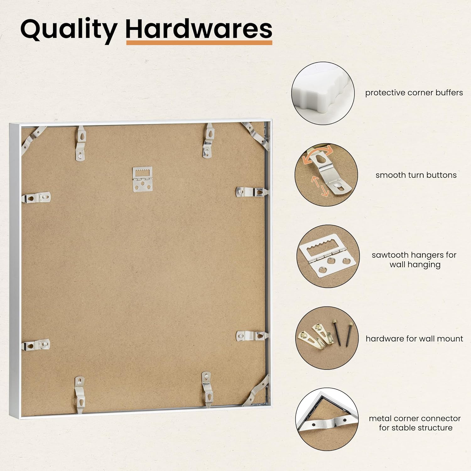 FLYJOE 16x16 Frame|16 x 16 Square Picture Frame Gold with Mat for 12x12|16x16 Metal Aluminum Picture Photo Frames for Wall with Tempered Glass Hanging Hardwares Included, 1 Pack