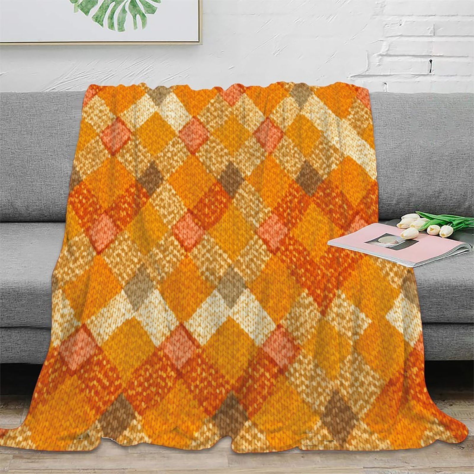 Couverture de voyage microfibre douce : isolation thermique et style vintage chic