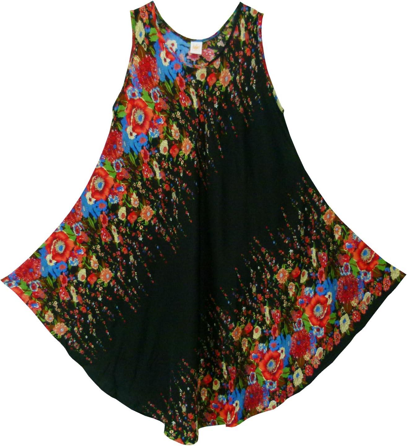 Pikulla Half Moon Sleeveless Women's Ivy Hippie Gypsy Sundress Multicoloured X-Large