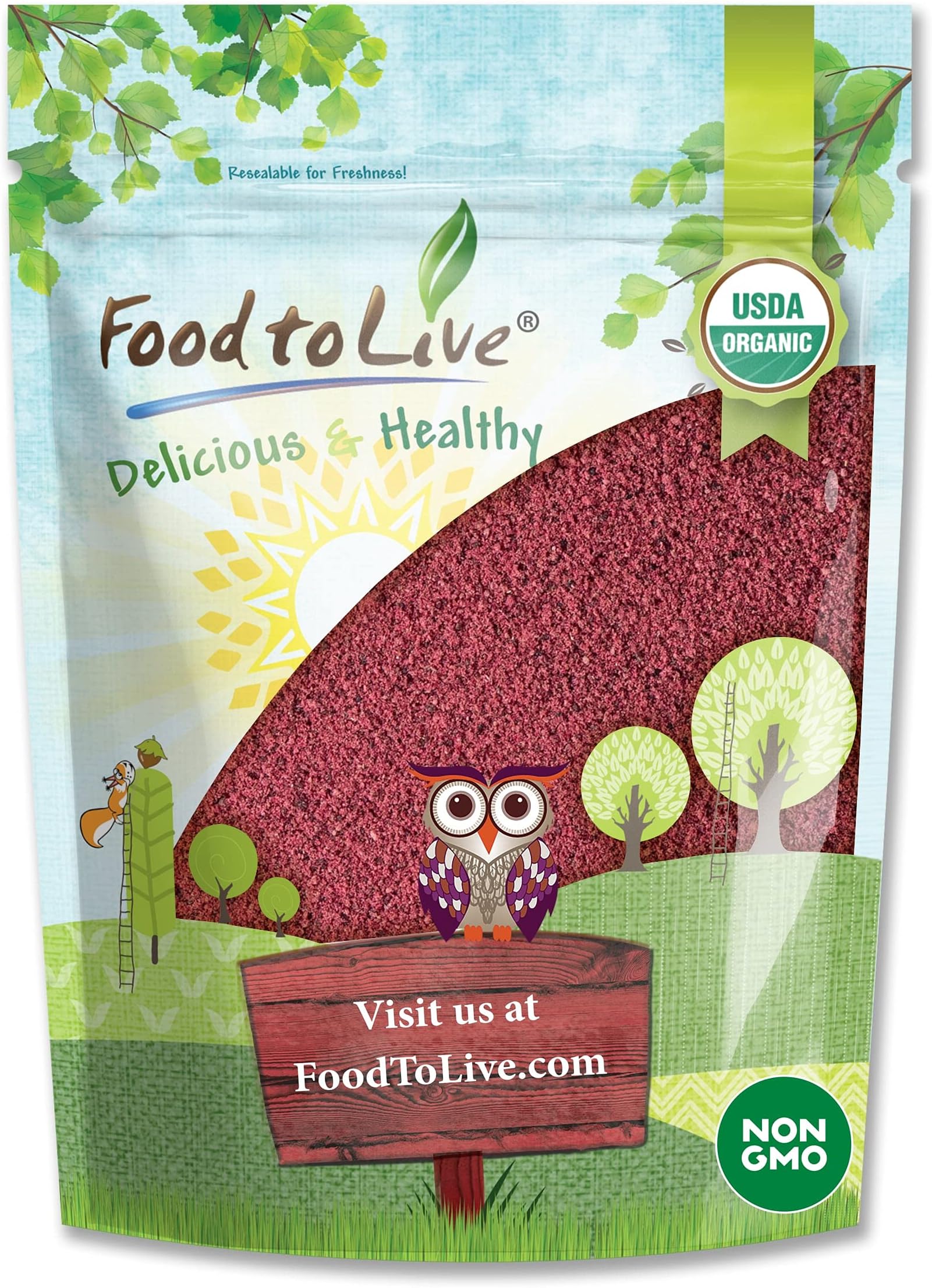 Food to Live Organic Blueberry Powder, 8 Ounces - Non-GMO, Non-Sulfurated, Raw, Vegan, Bulk, Great for Juices, Smoothies and Instant Breakfast Drinks, No Sulfites