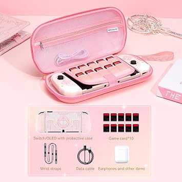 GeekShare Switch Carrying Case for Switch/OLED,Portable Switch Case, Slim Hardshell Travel Carrying Case fit Switch Console & Game Accessories - Star Wings Series