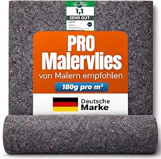 STAHLMANN® Malervlies [1 x 50 m] – Abdeckvlies & Abdeckfolie [180g pro qm2] für Malerarbeiten – rutschfest & saugstark – Bodenabdeckung für Renovierung, Umzug - Malerrolle (1)